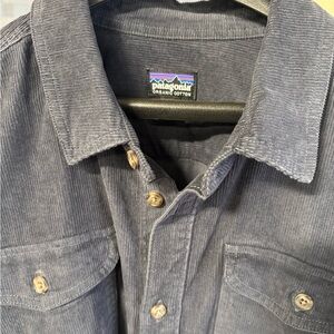 Patagonia Smolder Blue XL Corduroy Casual Button Down Over Shirt